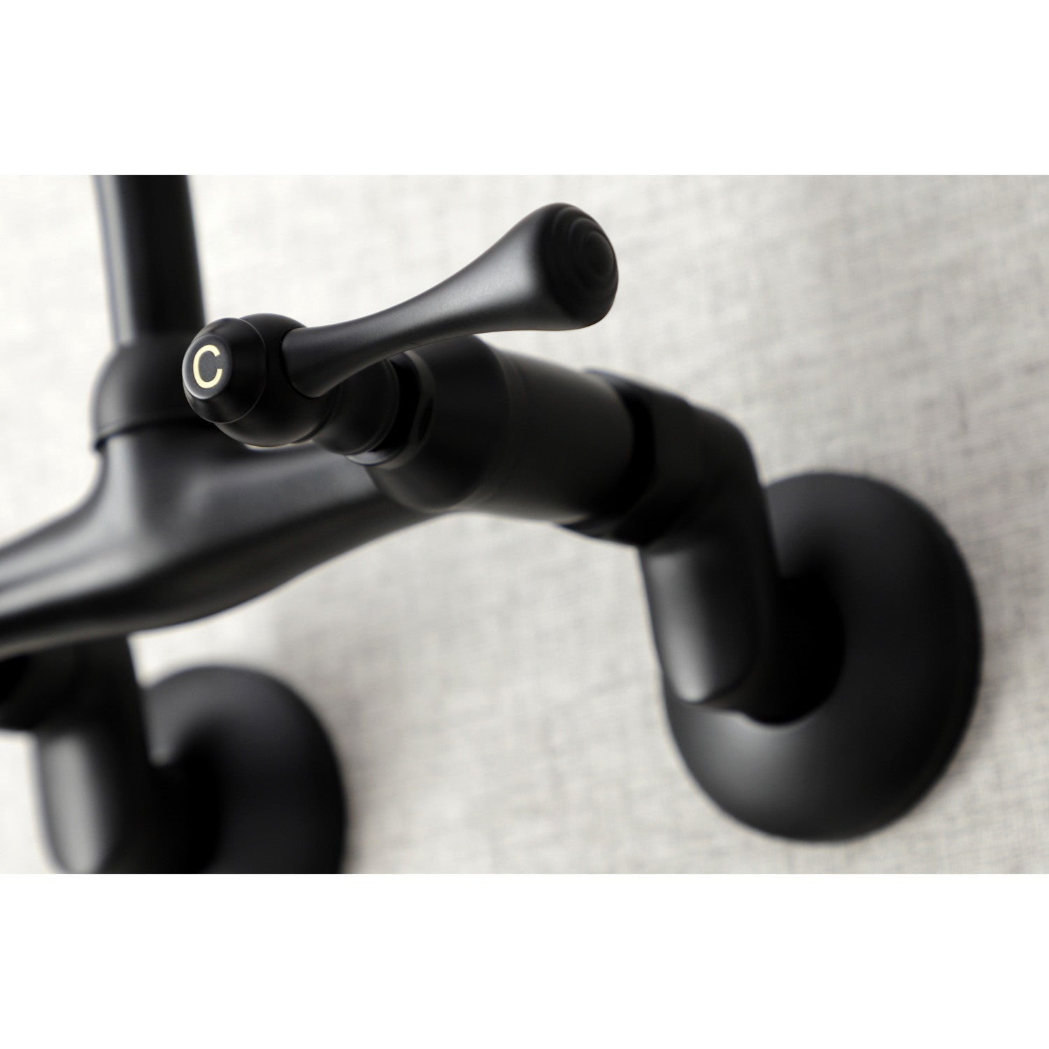 Kingston Tulare KS314MB - Kingston Two-Handle 2-Hole Wall Mount Bridge Kitchen Faucet, Matte Black — image 1